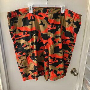 Men's KingSize Orange Camouflage Shorts - Size 50 Big